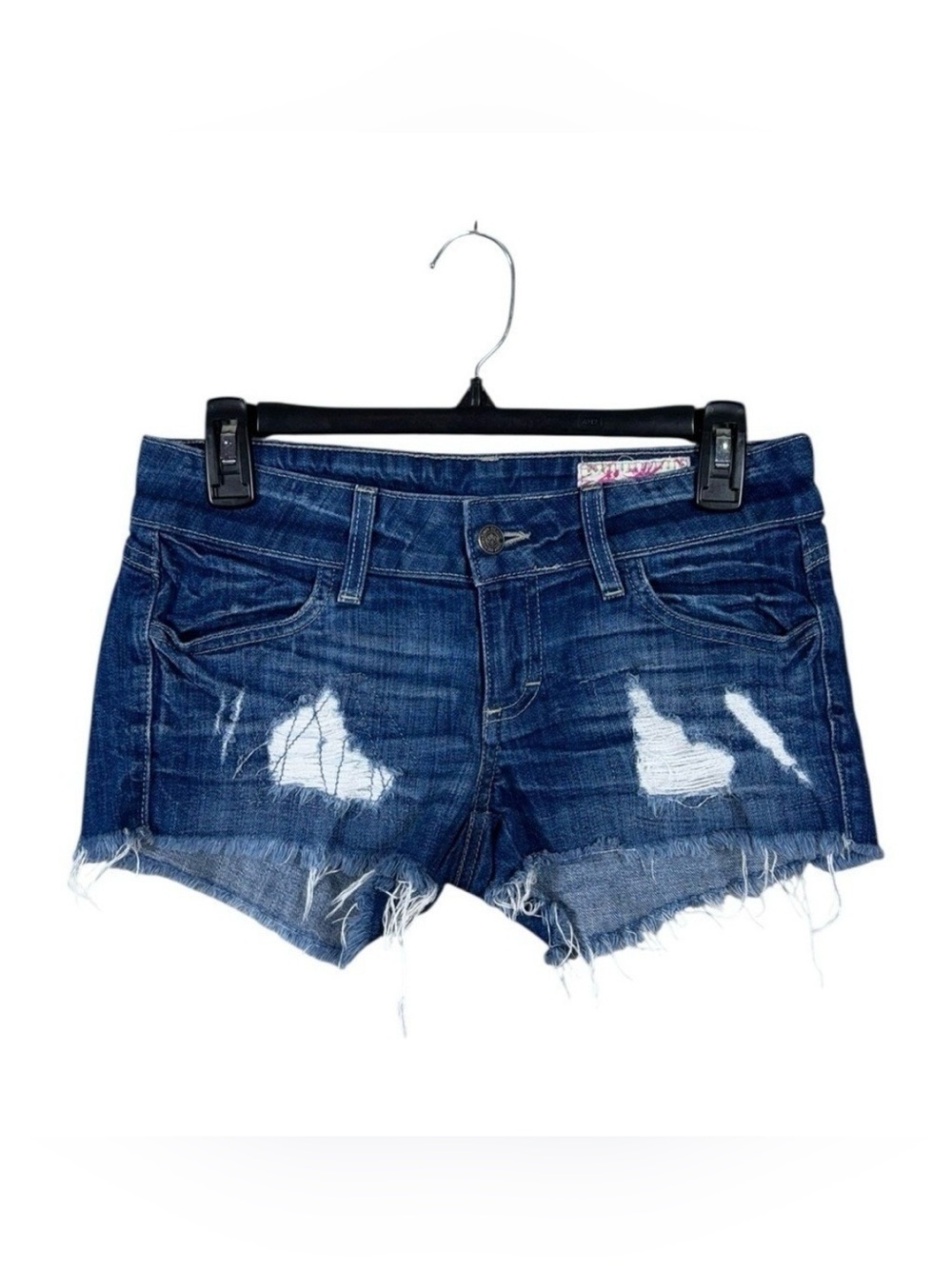 Vintage Y2K Siwy Micro Jean Shorts 25 Shortie Low Rise Distressed Festival 90s